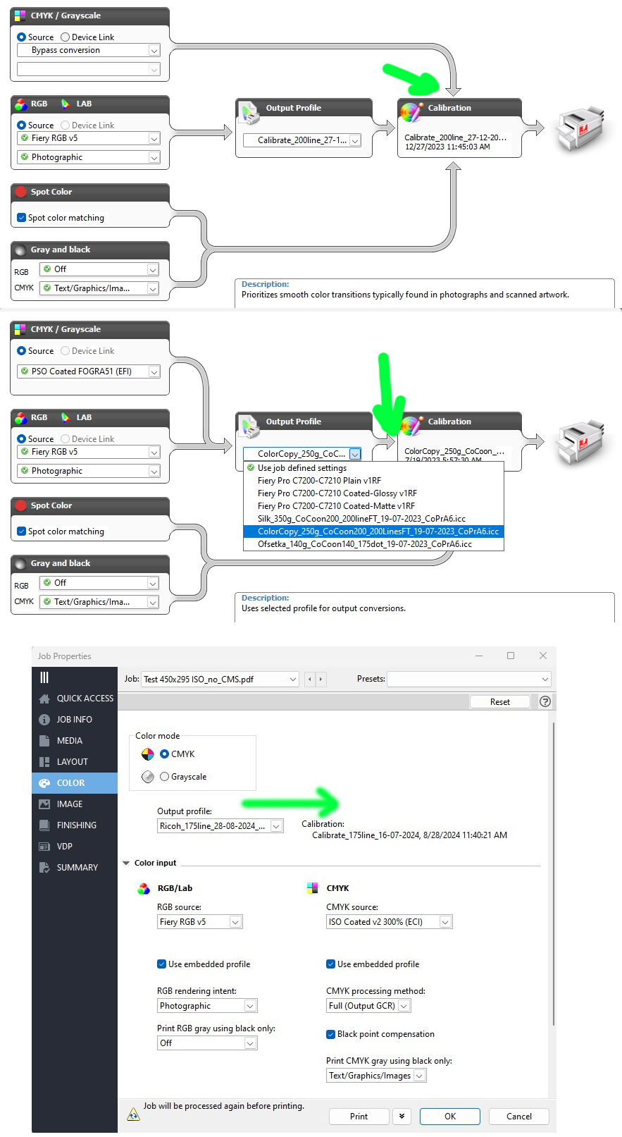 Настройки Color Management в Fiery Command WorkStation 5 и 6