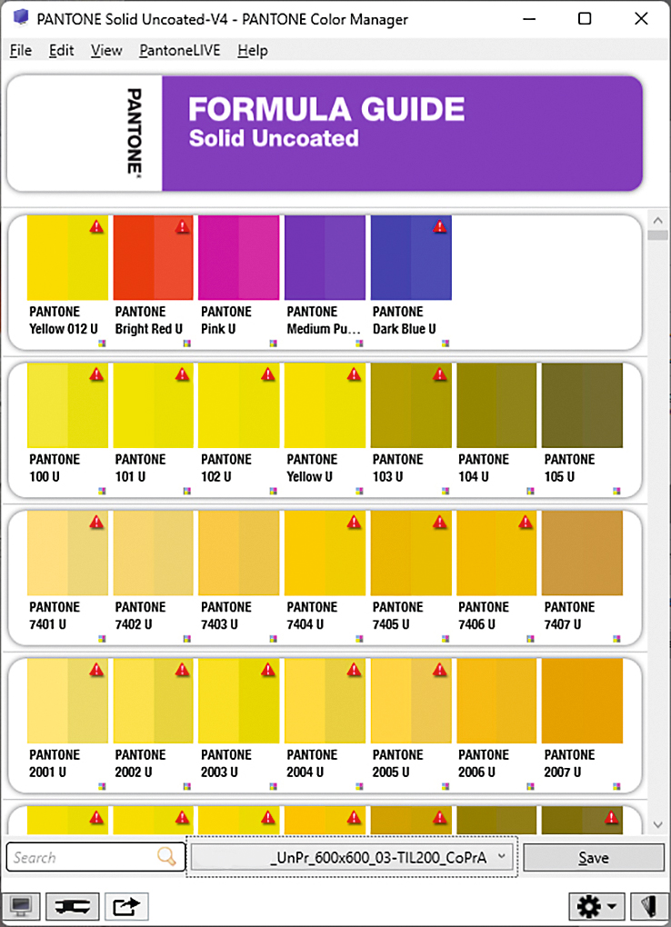 Pantone Color Manager: оценка соответствия смесевых красок Pantone v4 реальному печатному процессу